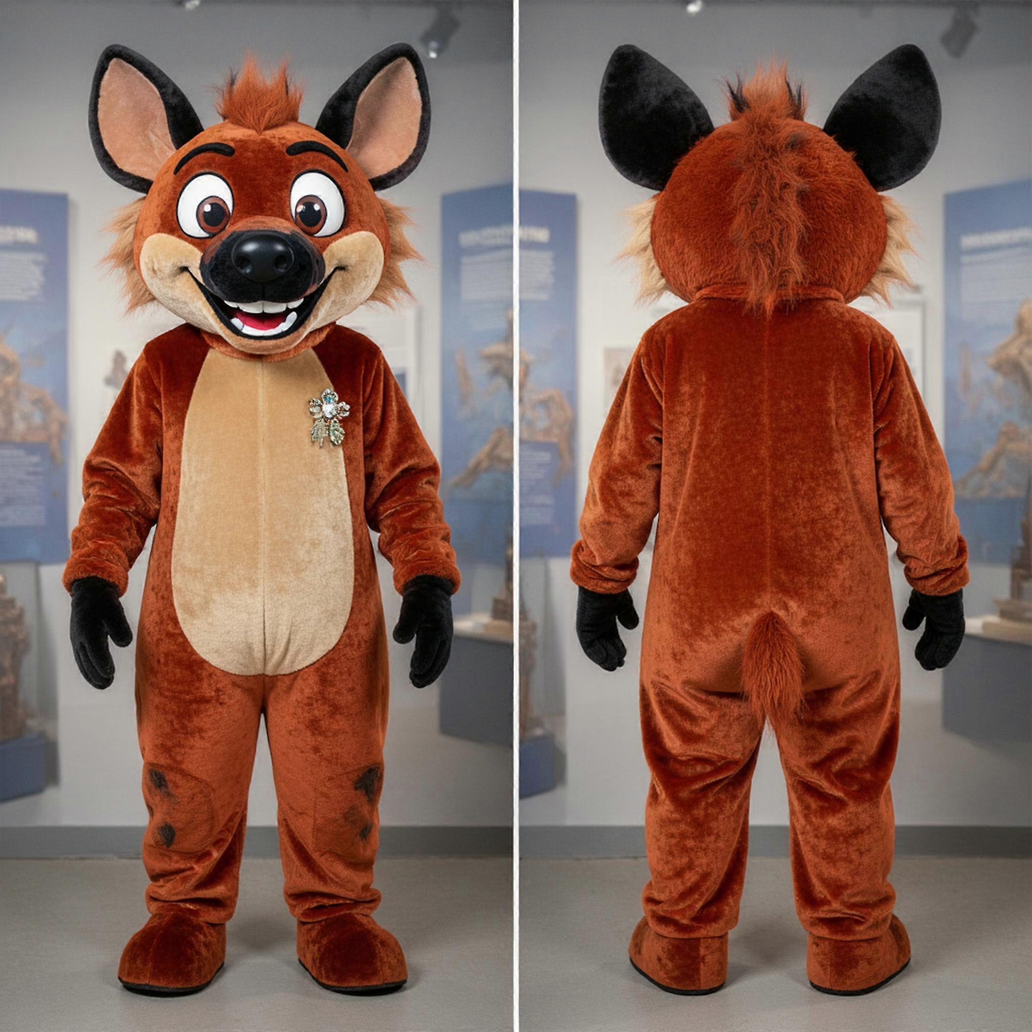 MASTICOT Rust Cartoon Hyena Mascot