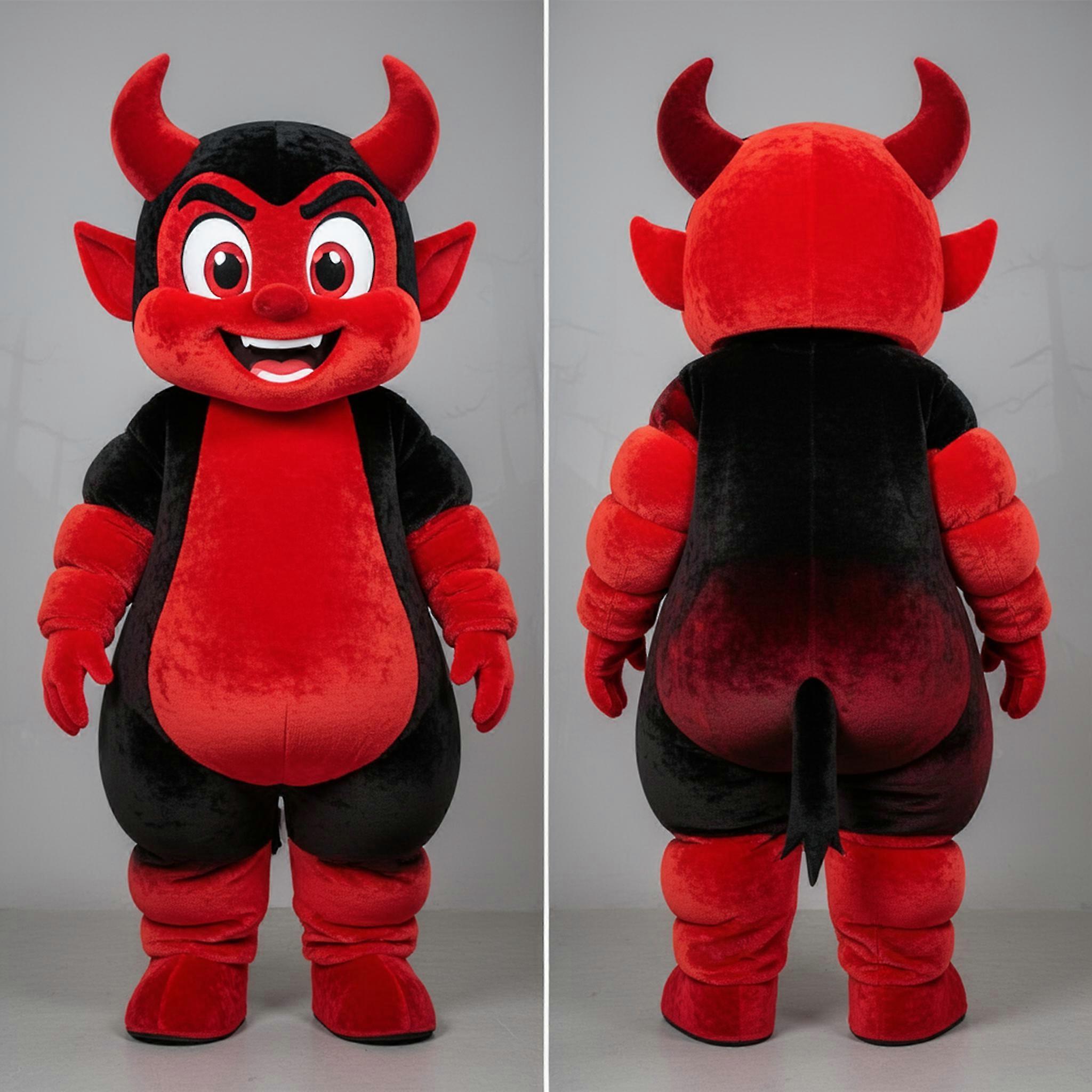 MASTICOT Crimson Cartoon Devil Mascot