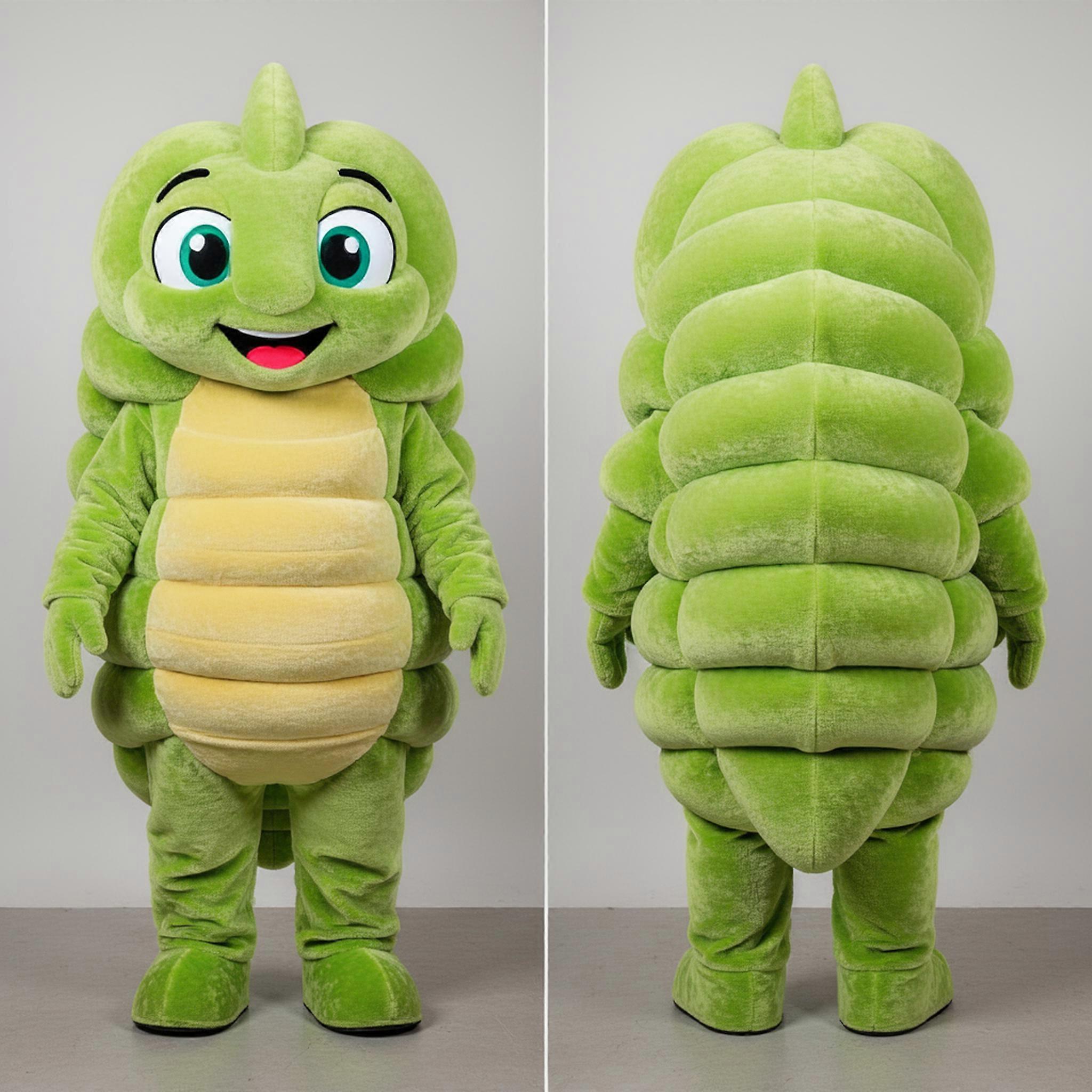 MASTICOT Lime Green Rounded Trilobite Mascot