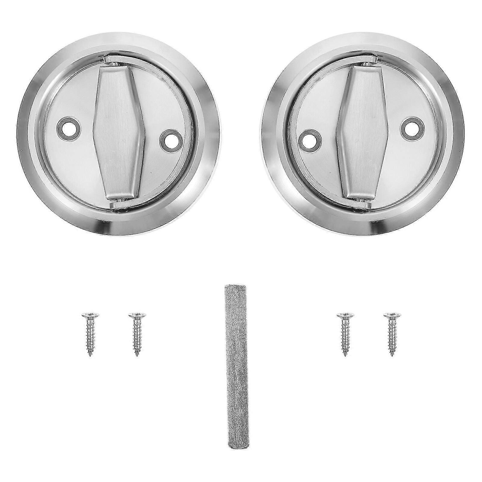 2pcs Stainless Steel Folding Handle Cabinet Pull Ring Box Door Pull Handle