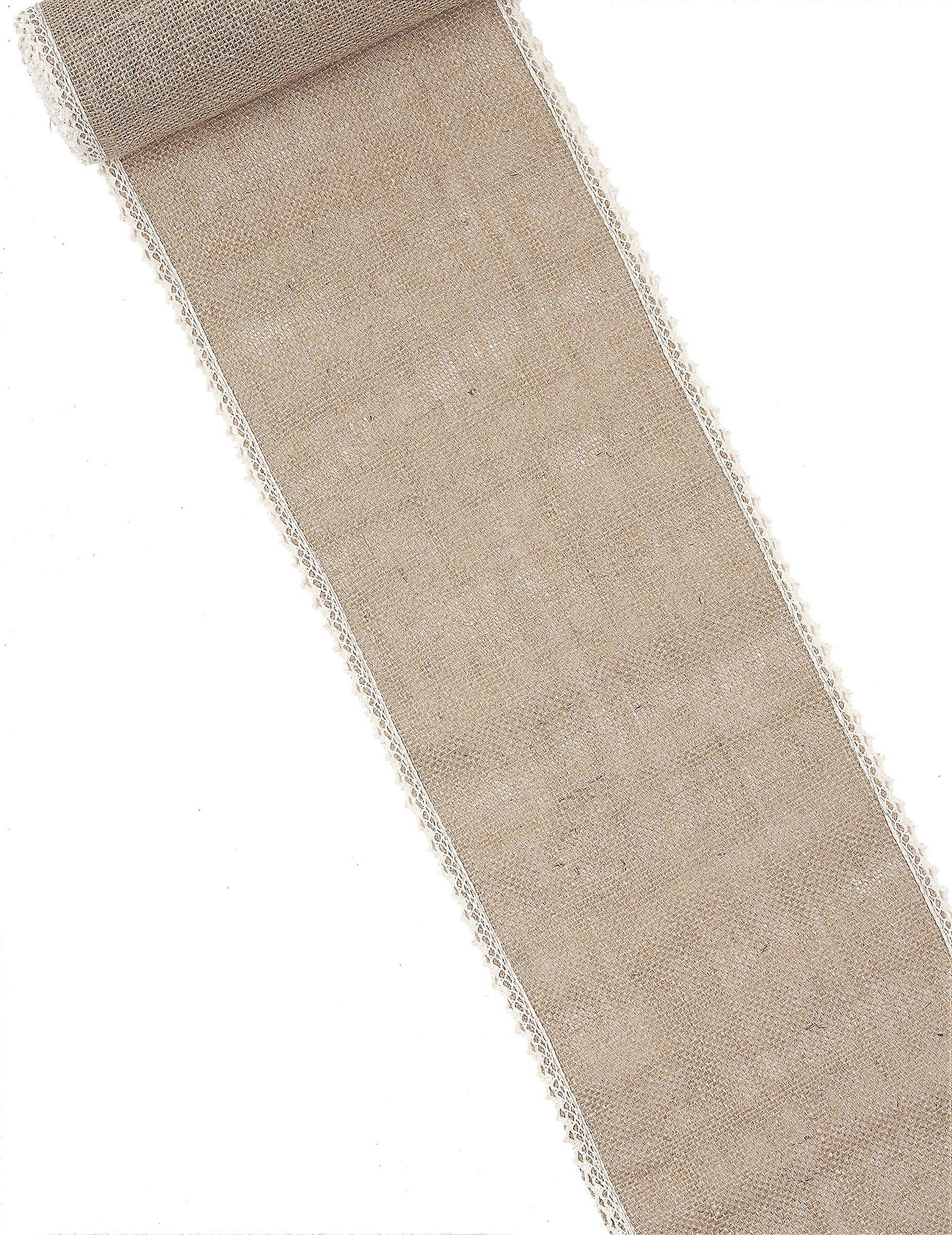 Jute and lace table runner 20 cm x 5 m