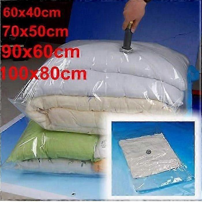 4-Pack Transparent Waterproof Vacuum Compression Storage Bags Designed for Clothes Storage