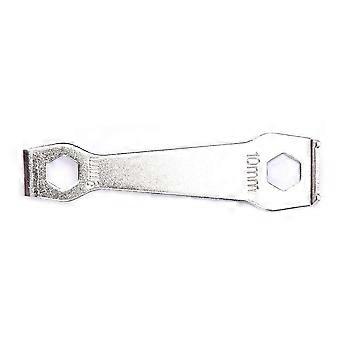 Llave para tornillos de plato, herramienta para tuercas de plato, herramienta multifunción para bicicleta, llave para desmontar bielas, herramienta para desmontar tuercas de plato para bicicleta (8 piezas, color plata)