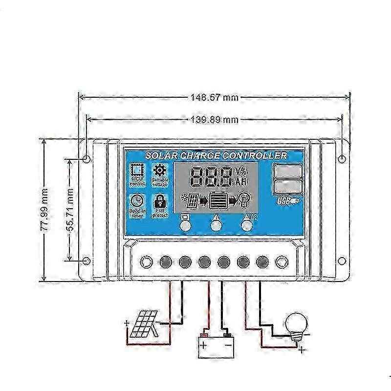 60A solar controller 30A LCD solar controller Automatic identification 12v24v