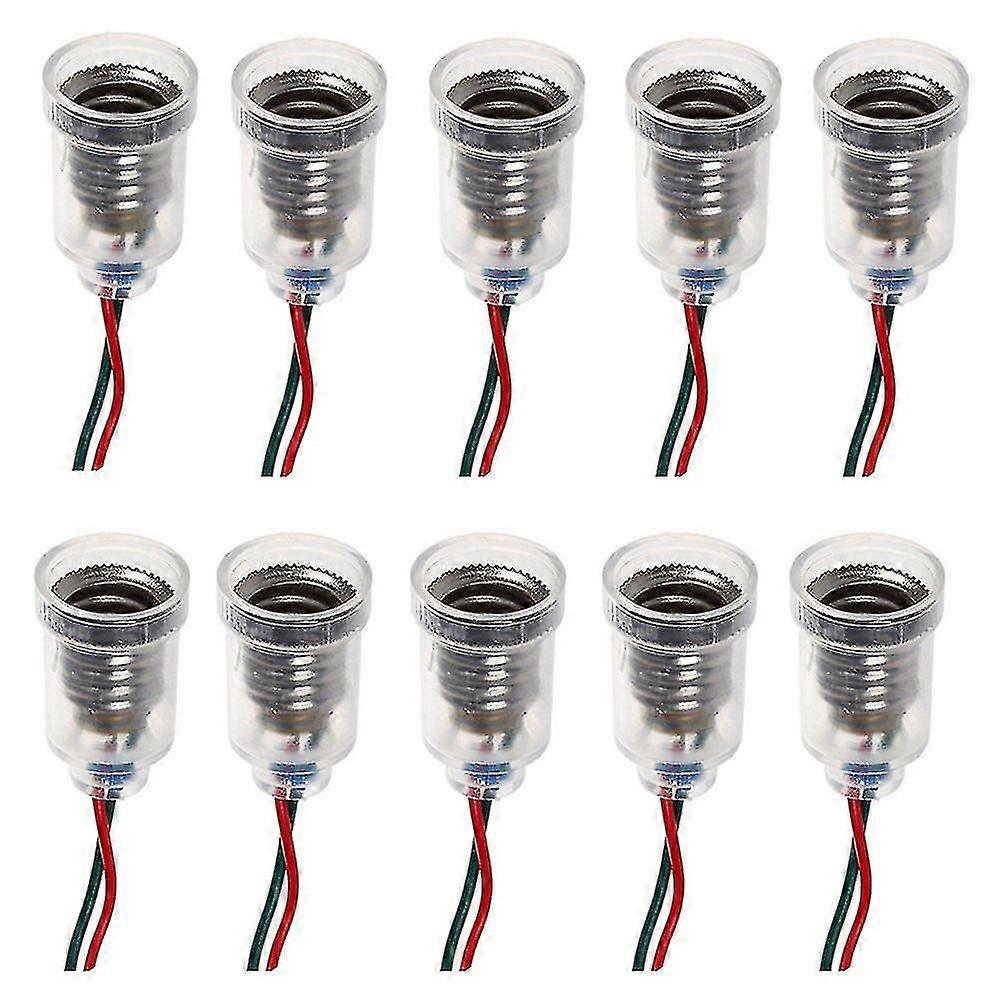 10pcs E10 Lamps Base Led Screw Mount Small Bulbs Holder Light Socket With Wire Socket For Circuit Ex