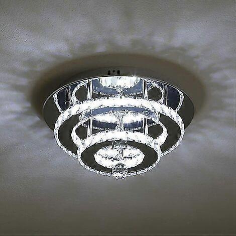 Moon-Shaped Crystal Ceiling Light, Effortless Installation, Flush Mount Design