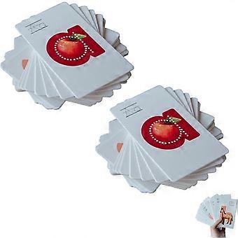 Alphabet Flash Cards Double Pack for Toddlers, Letter Recognition and Early Learning Pictograph Set