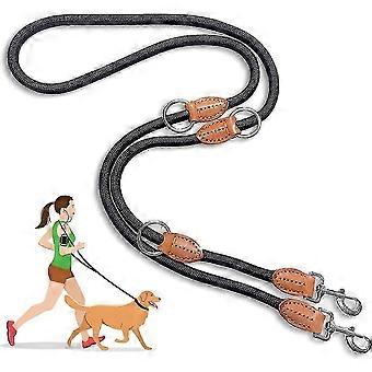 Multifunctionele, handsfree hondentuig, 7 voet nylon trainingslijn, verstelbaar in 3 lengtes, dubbele riem voor het uitlaten en rennen met kleine, middelgrote en grote honden.