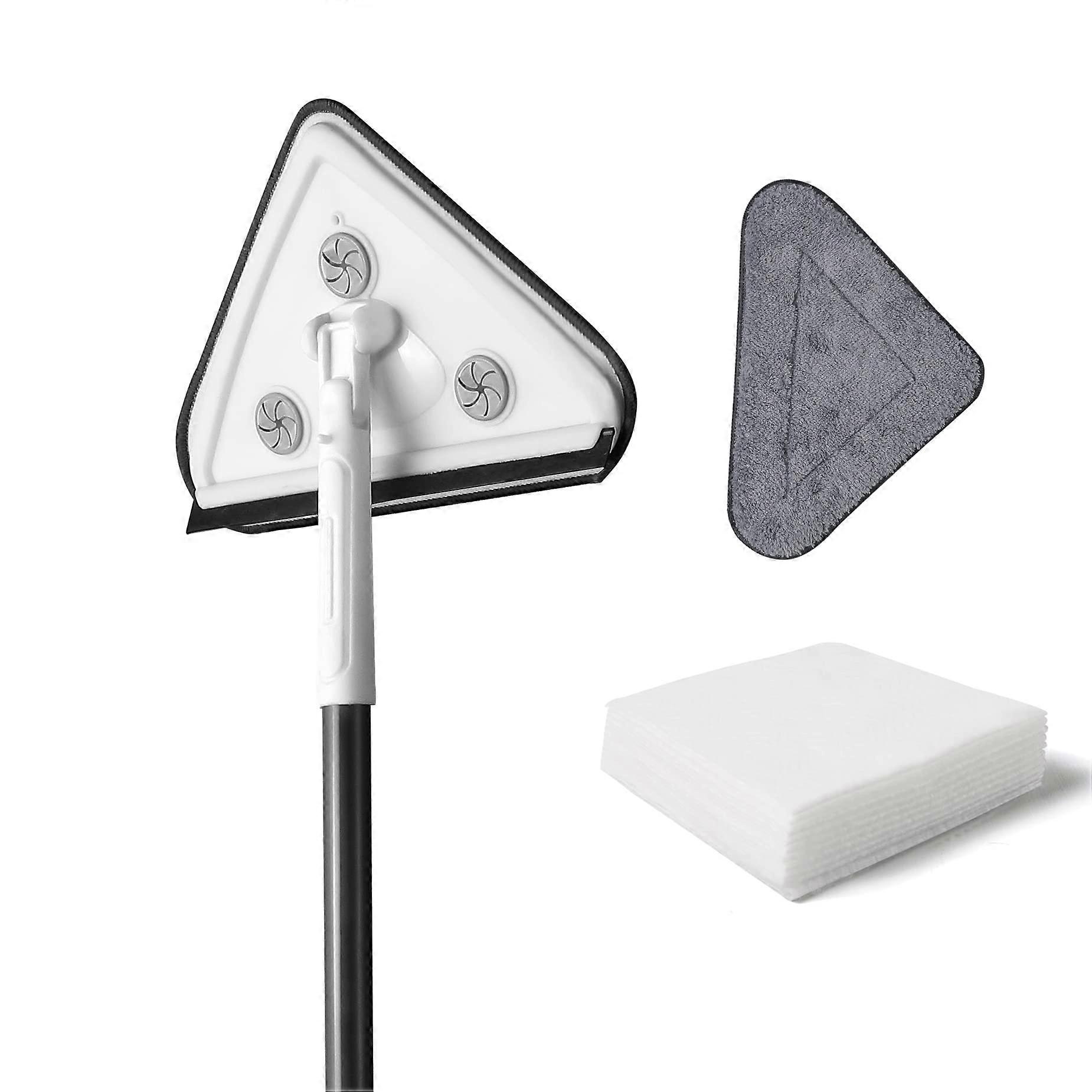 Wall Cleaning Tool with Long Adjustable Handle, Triangle Microfiber Mop for Ceiling and Corner Cleaning