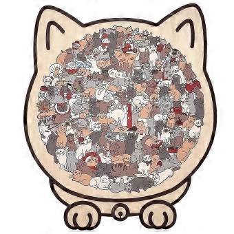 Holzpuzzlespielzeug mit Katzenform, einzigartiger katzenförmiger Rahmen, künstlerisches Erscheinungsbild für die Heimdekoration