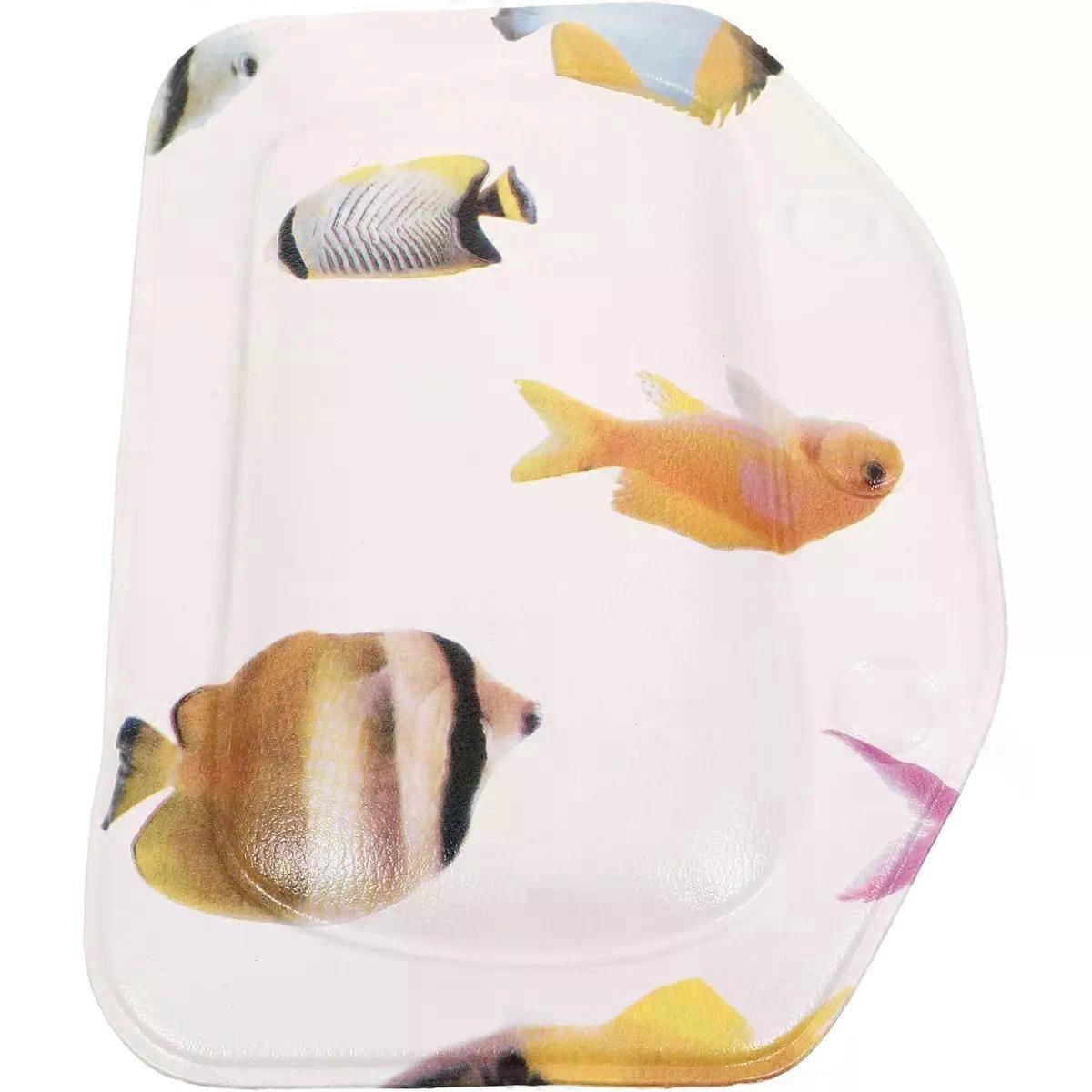 Pillow Headrest with Suction Cup, PVC Fish Pattern