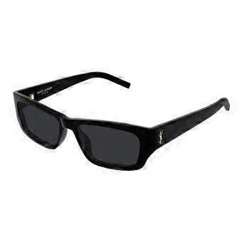 Saint Laurent SL M182/F JAZZ Asian Fit 001 Full Rim Black Women Rectangle Sunglasses UV3 Original