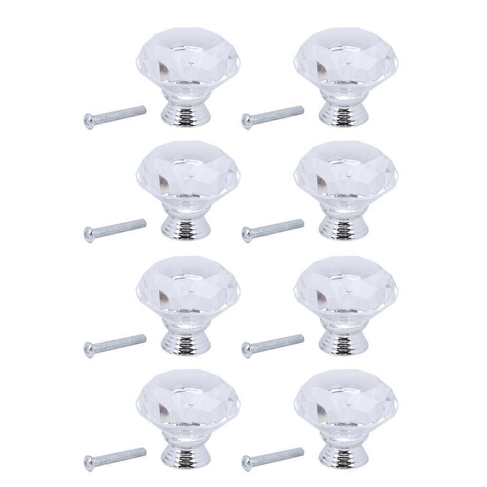 8 Pack 40mm Diamond Shape Drawer Knobs for Cupboard, Kitchen and Bathroom