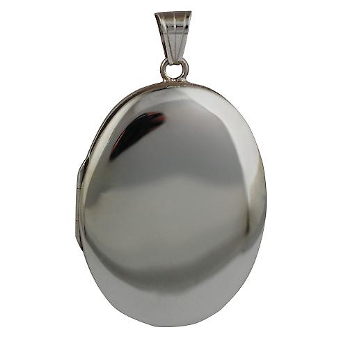 18ct White Gold 35x26mm plain oval Locket