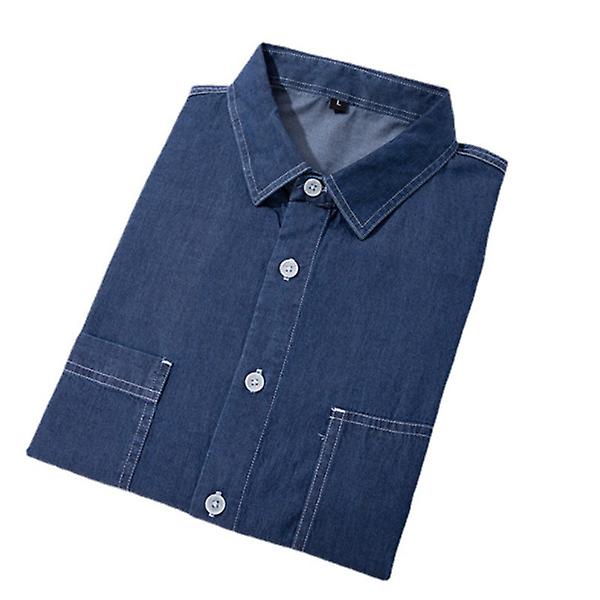 الصيف تريند الرجال الدنيم قميص بأكمام طويلة الحجم كبير عارضة فضفاضة قميص القطن رقيقة وزرة قميص سترة