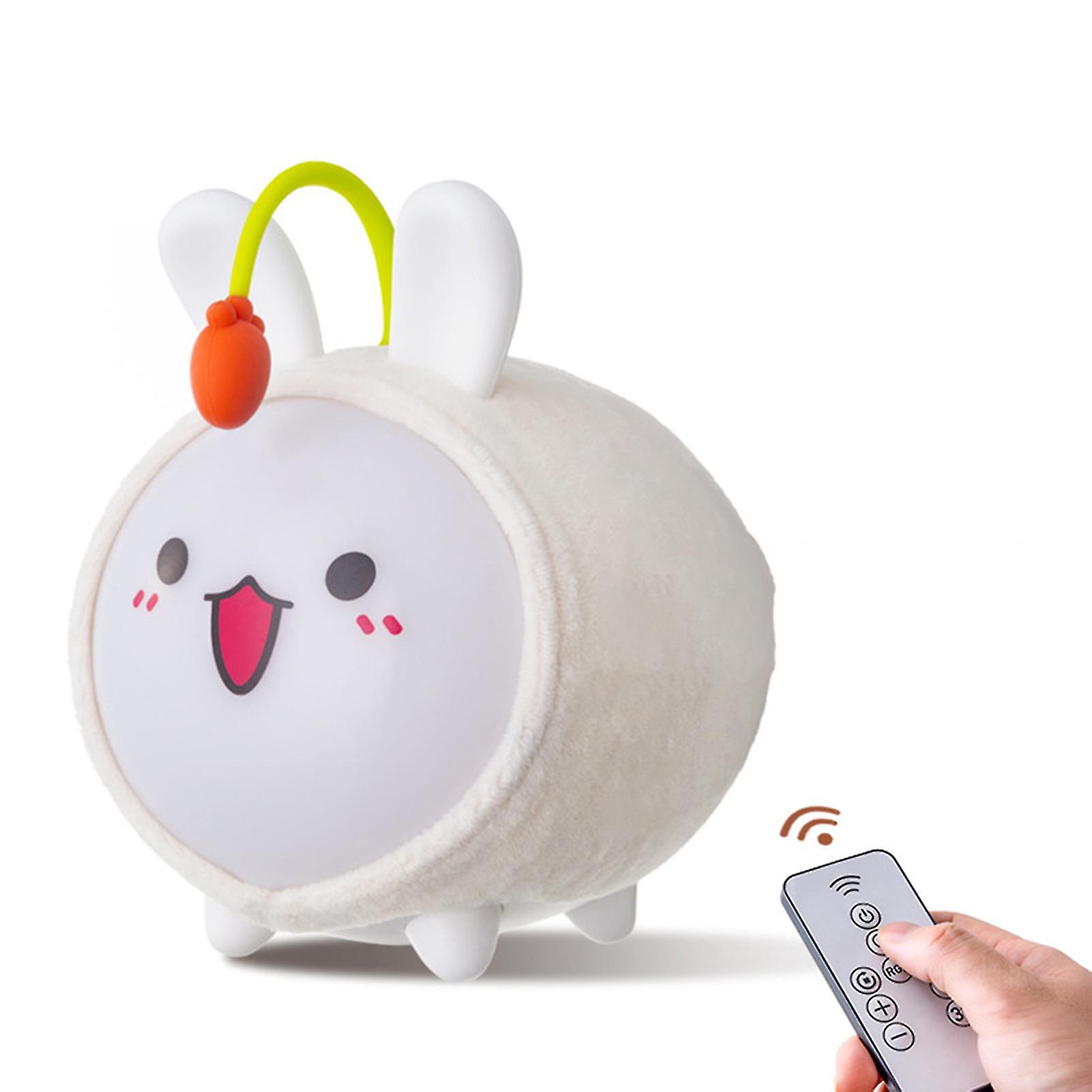 Portable Rabbit Light Remote Control Led Dimming Colorful Night Light Children's Cartoon Bedside Silicone Light