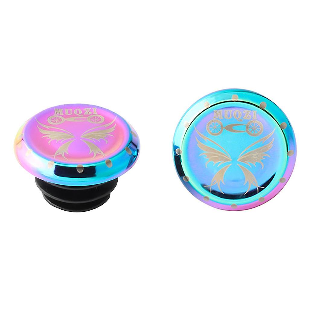 Pair Push-In Bike Handlebar End Plugs Caps Handle Bar Grips Ends Red