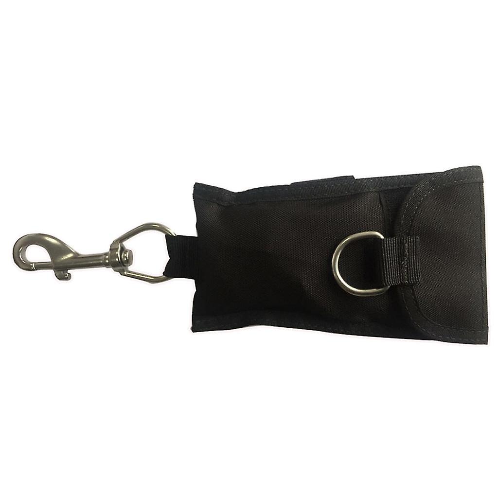 Scuba Diving Single Reef Drift Hook Webbing Bolt Clip & Storage Bag Black