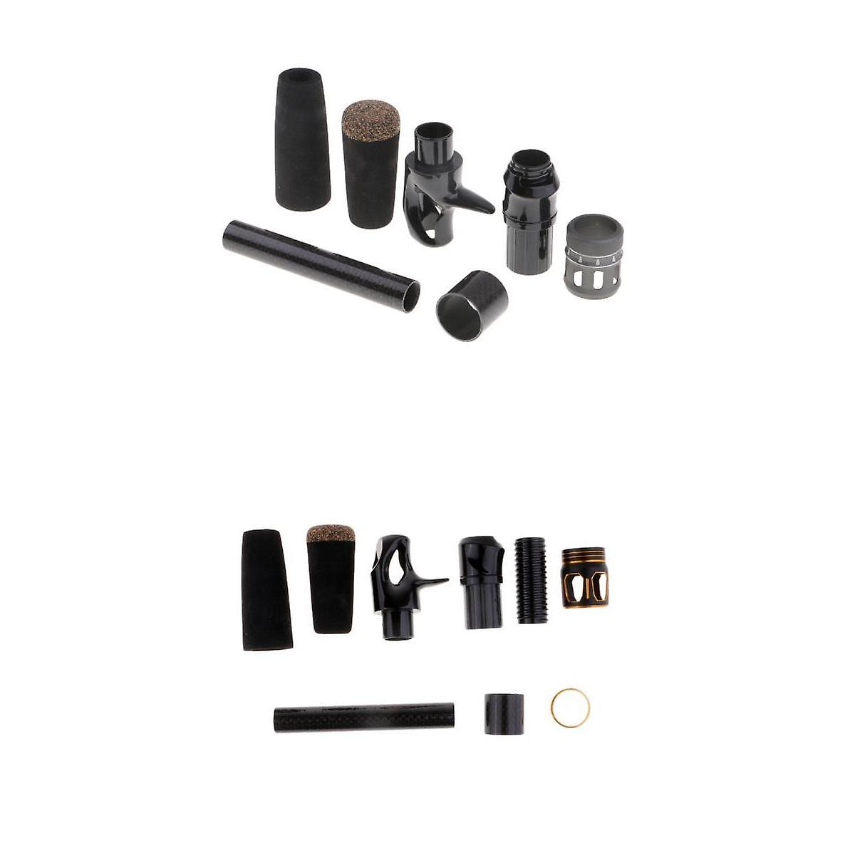 2 Sets Split Grip Spinning Rod Handle Kit Rod Building Casting Reel Seat