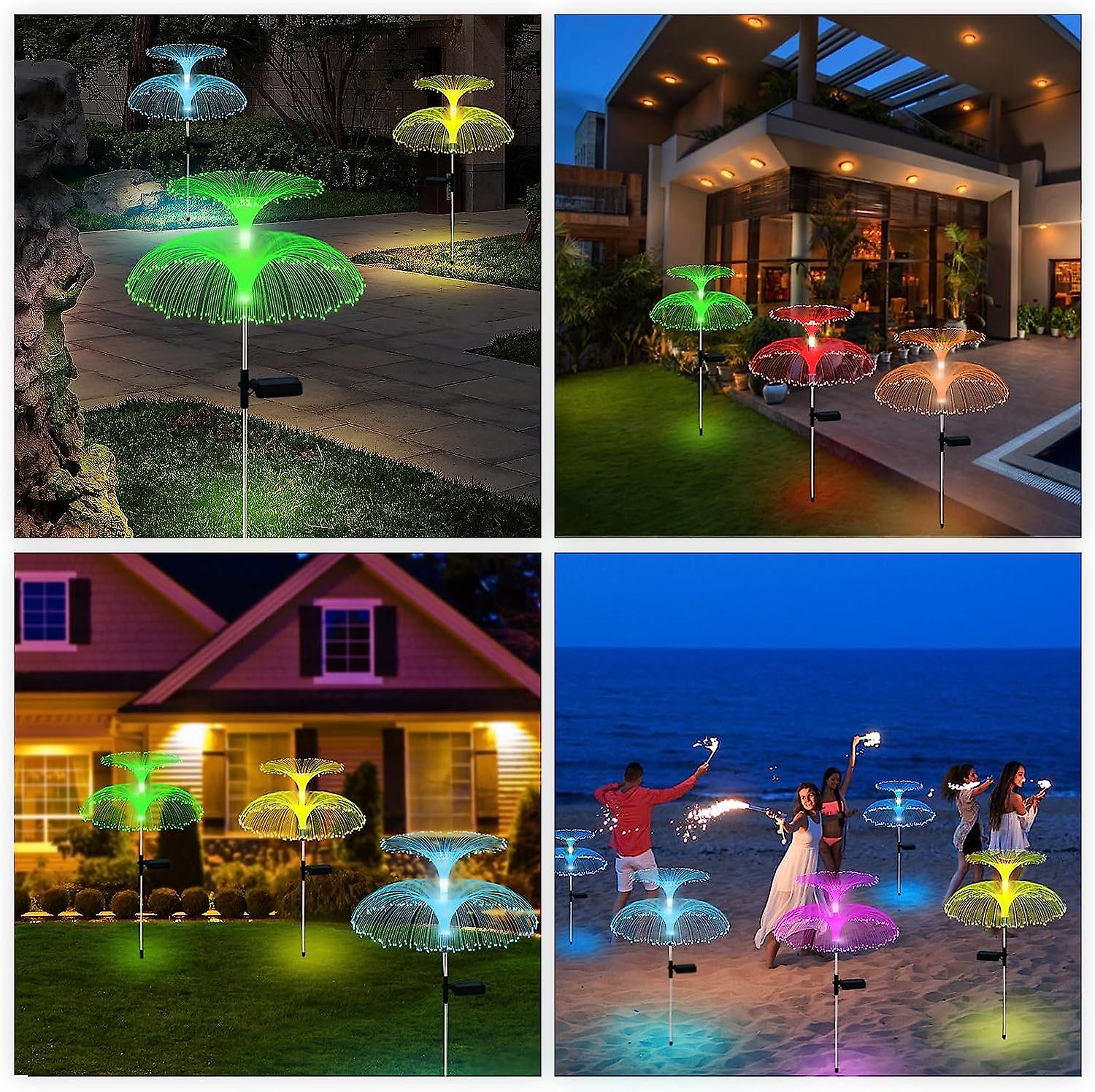 8 Pezzi Luci Solari per Esterni Giardino, Lampada Solare Esterno, IP65 Impermeabile, LED Luci Solari Giardino Decorazione per Vialetto, Patio, Prato, Cortili, Sentieri (Bianca Calda
