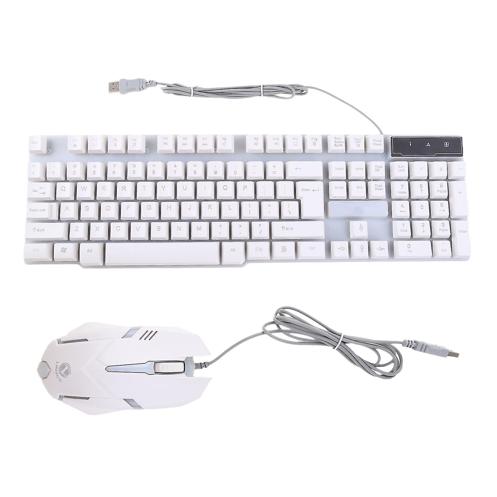 Usb Wired Mechanical Gaming Keyboard With Chromatic Color Backlit Compatible With Pc Gamers