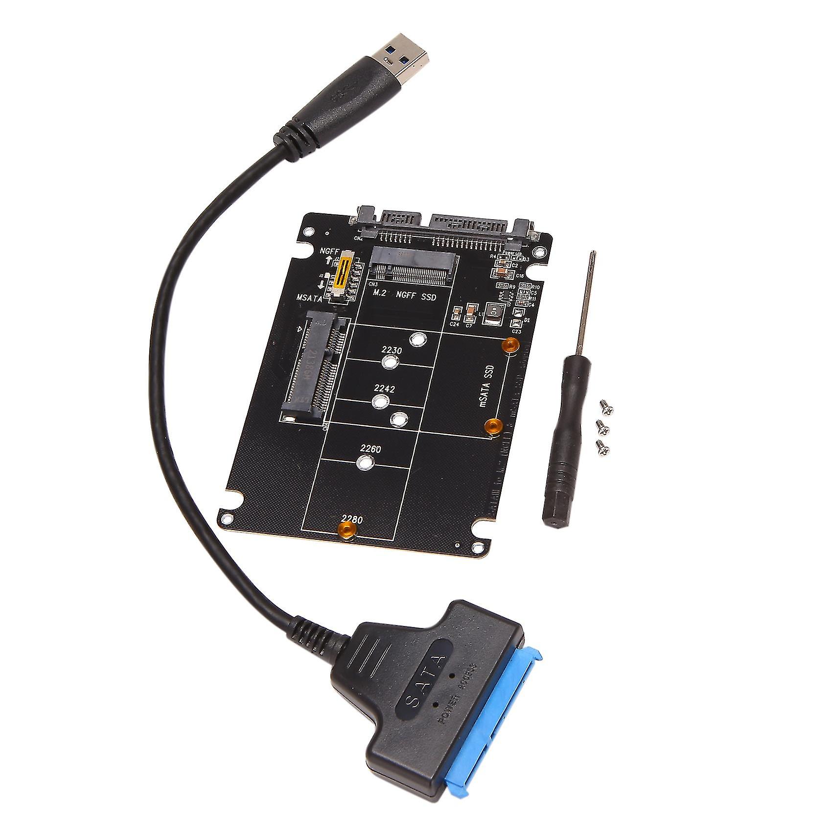 M.2 Ngff Msata To Usb 3.0 Adapter Converter Reader Card With Sata Cable Portable Flash Drive Suppor