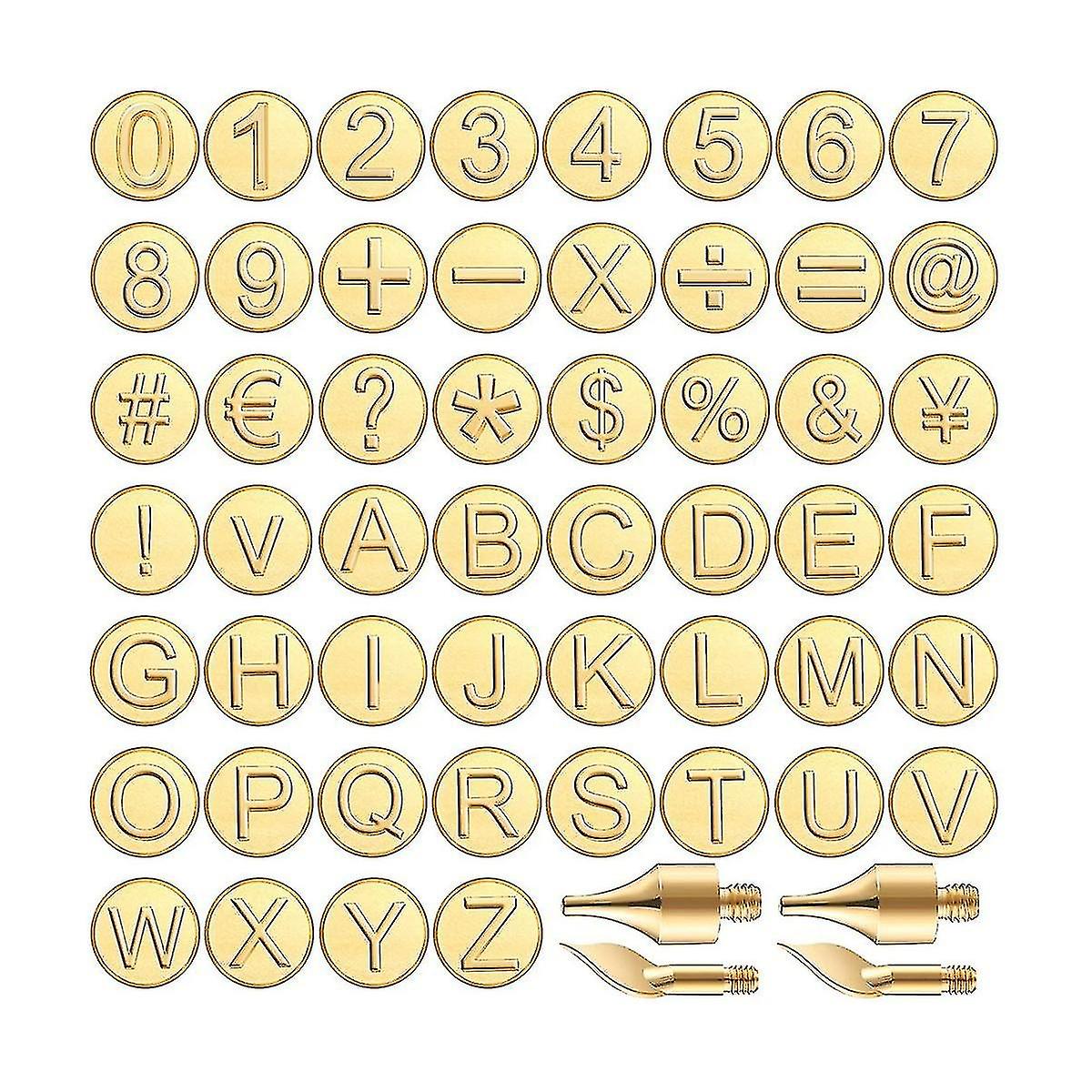 56 Pieces Wood Burning Tip Wood Burning Tip Set Including Alphabet Number For Wood Craft Diy Emboss