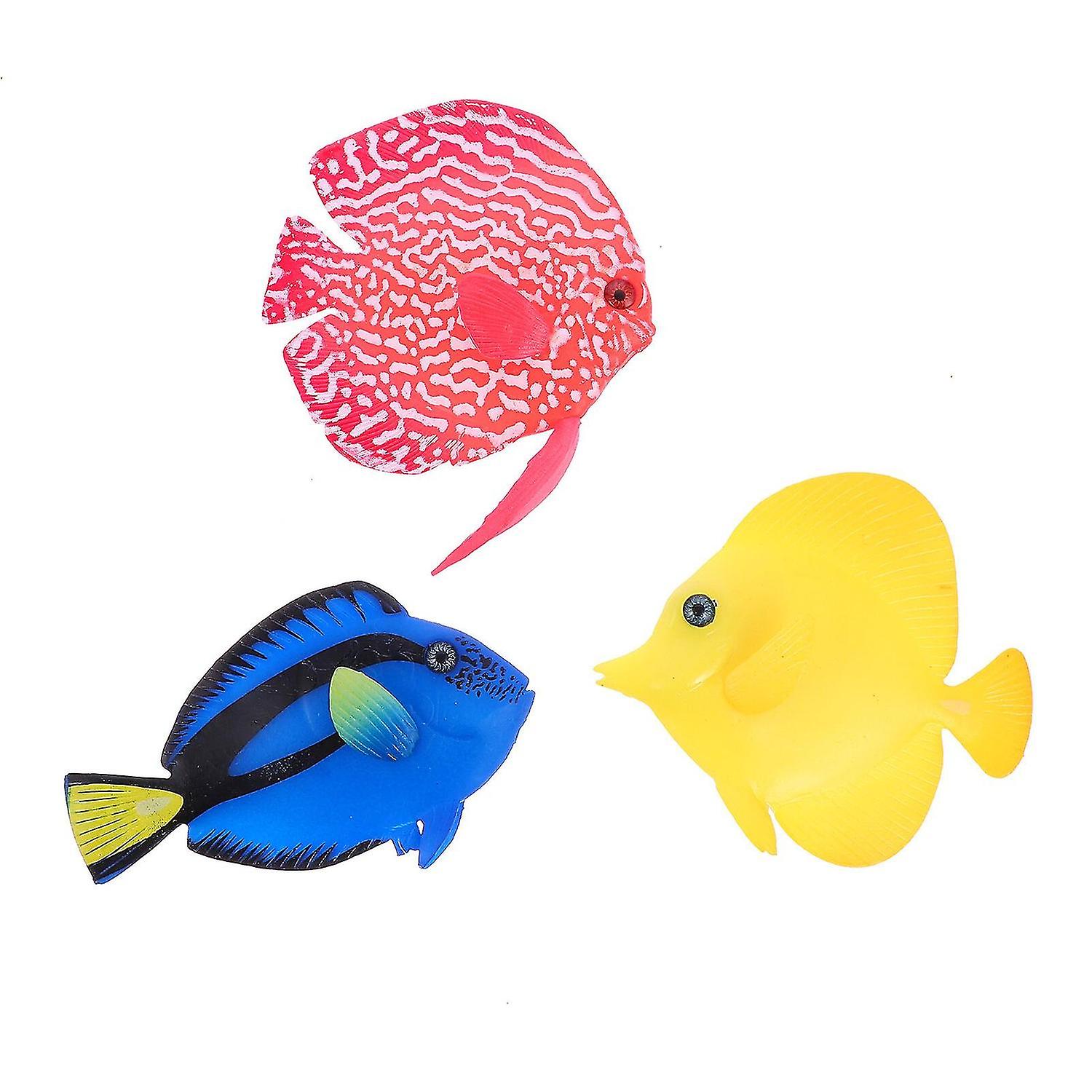 3pcs Lifelike Simulation Tropical Fish Fish Tank Artificial Luminous Fish