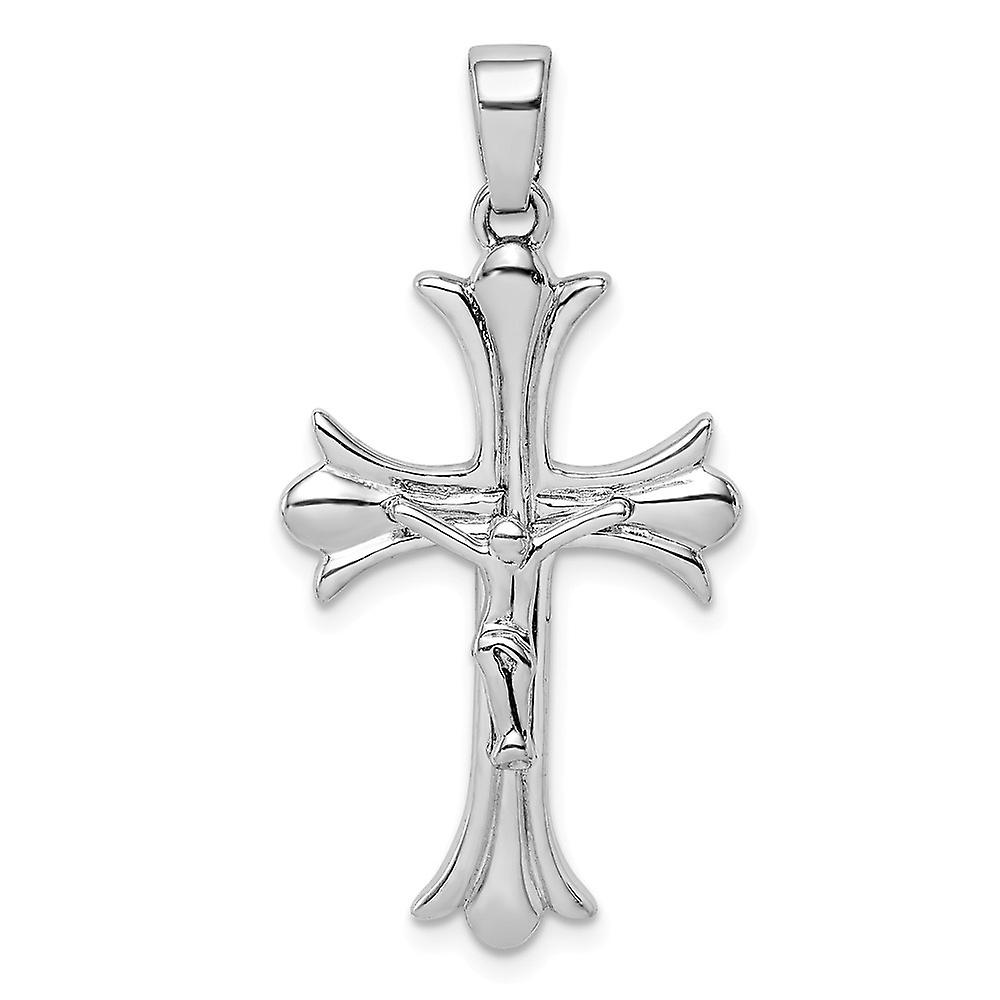 925 Sterling Silver Rhodium Plated Crucifix Pendant Necklace-Pendant for Women - 2.5 Grams