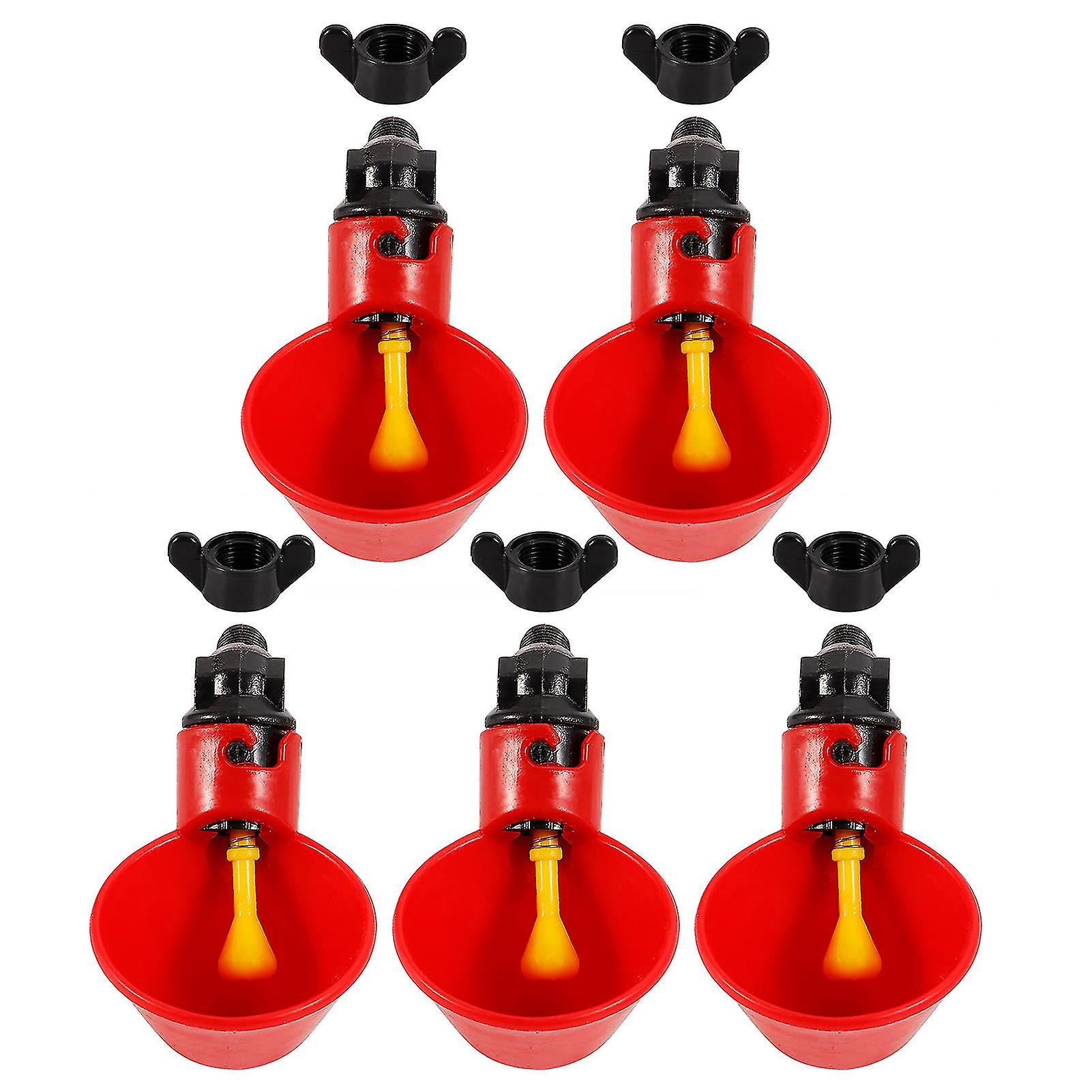 Lot de 5 abreuvoirs automatiques pour poulets et oiseaux (bols à eau à vis fixe)