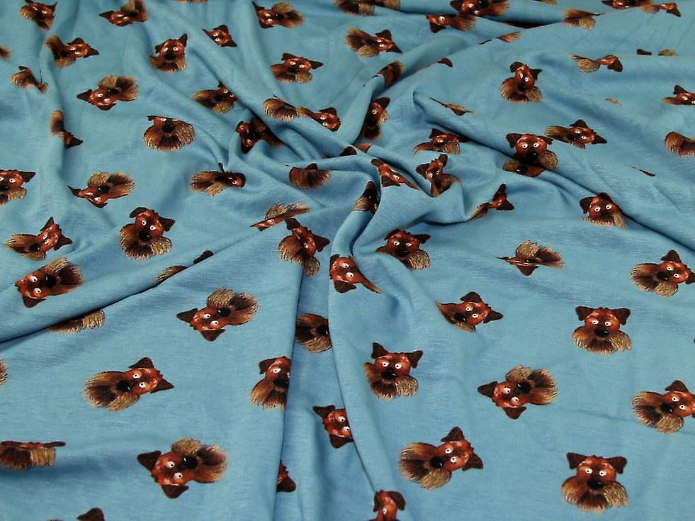 Minerva Fur Back Sweatshirt Stretch Knit Fabric Turquoise - per metre