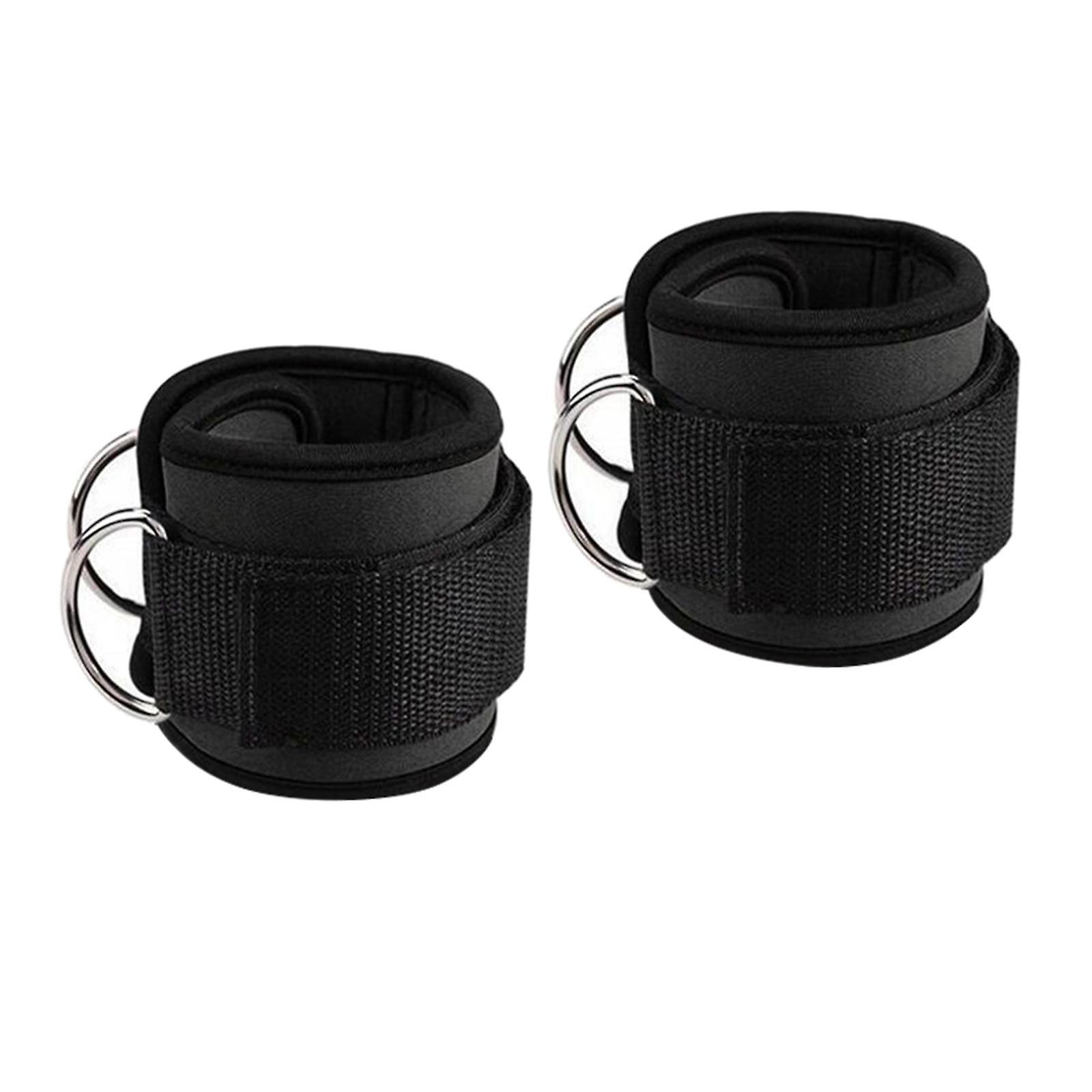 Ankle Strap Bands Exercise Leg Extensions Attachments for Gym Black