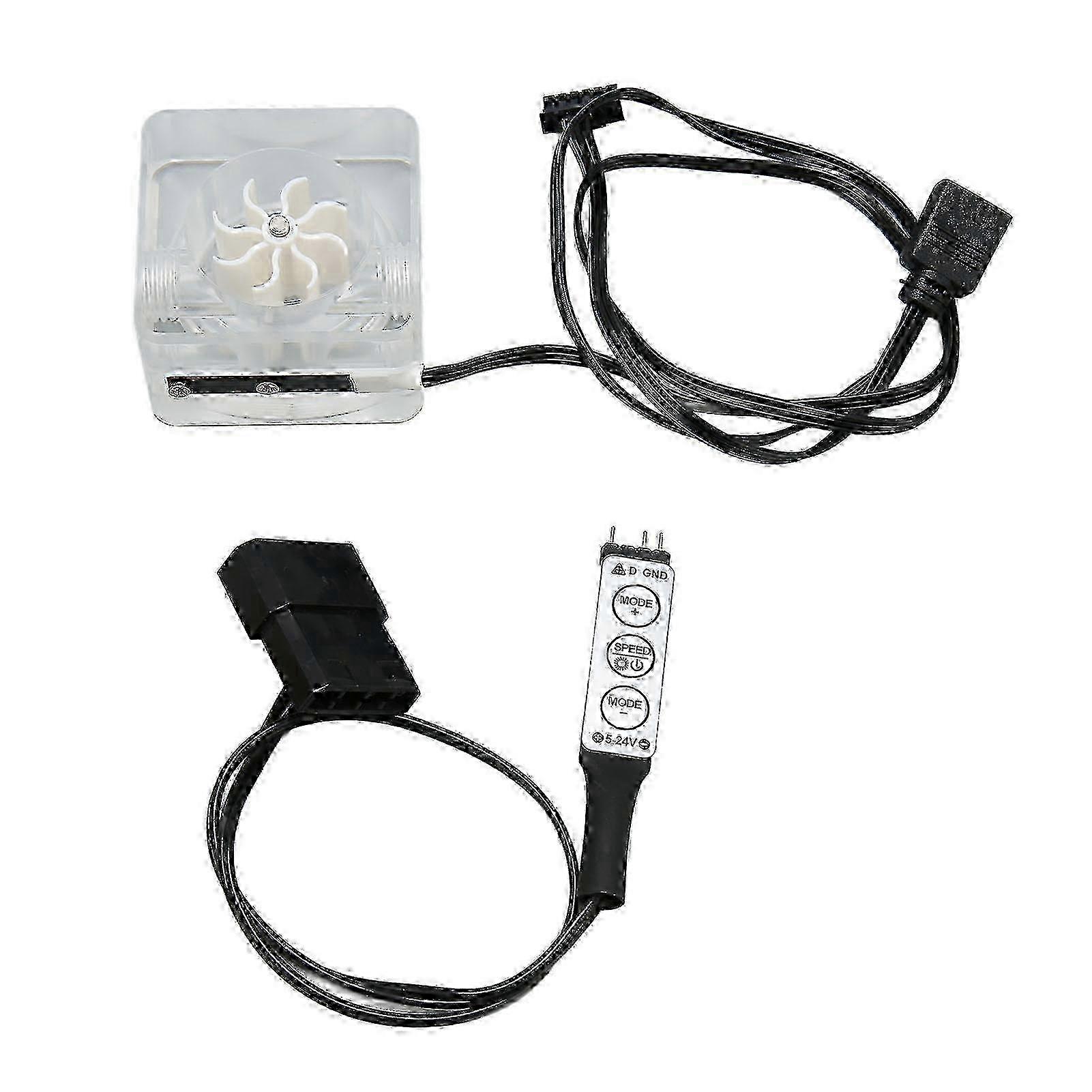 Water Cooling Flow Meter G1/4 Thread 8 Impeller 3 Way Durable Acrylic Revolving Speed Meter for Computer
