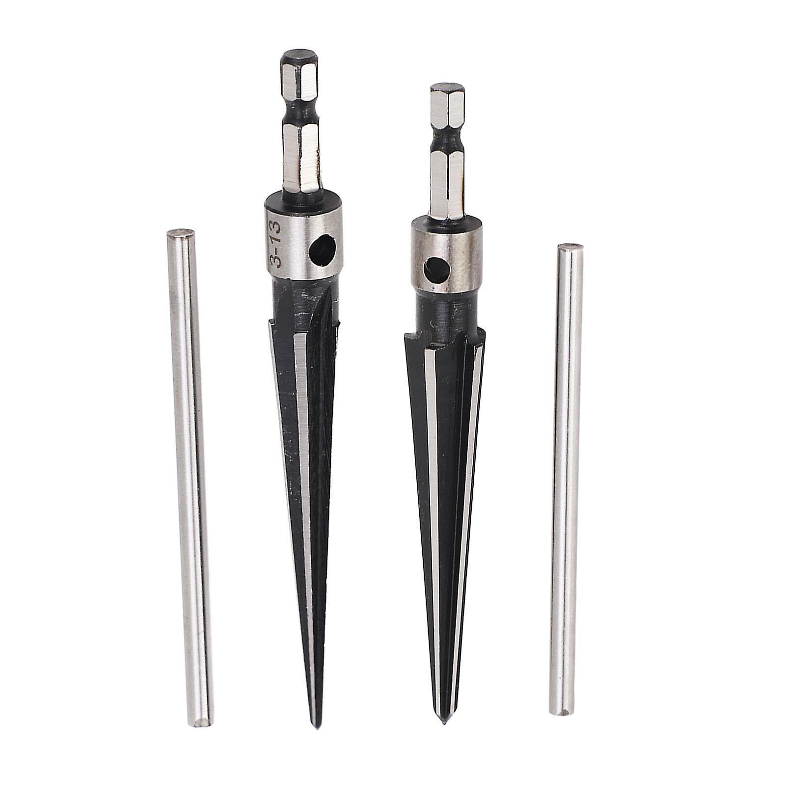 Ouitble Tapered6 Flute Hole Reamer Tapered 6 Flute Hole Reamer, 5/16mm x 3.1m Hex Shank T Handle Tapered Reamer for Wood and Plastic Applications