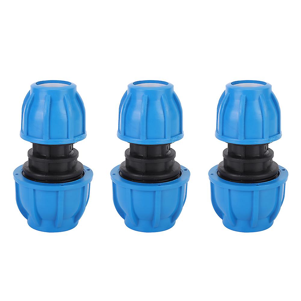 3Pcs PE Water Pipe Connection Fitting Straight Pipe Connector Adapter Accessories