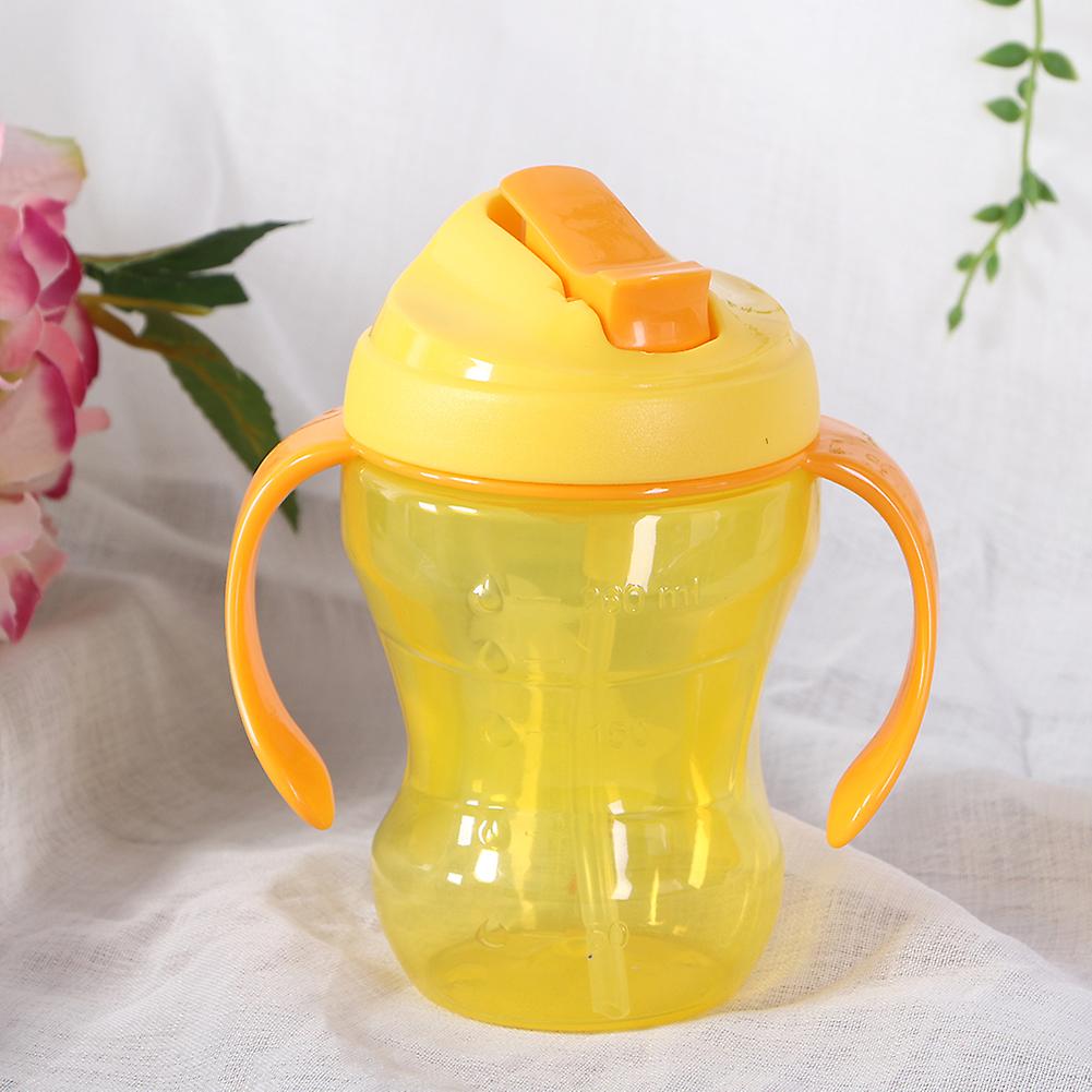 260ml Double Handle Non-Slip Leakproof Infant Learning Cup Yellow
