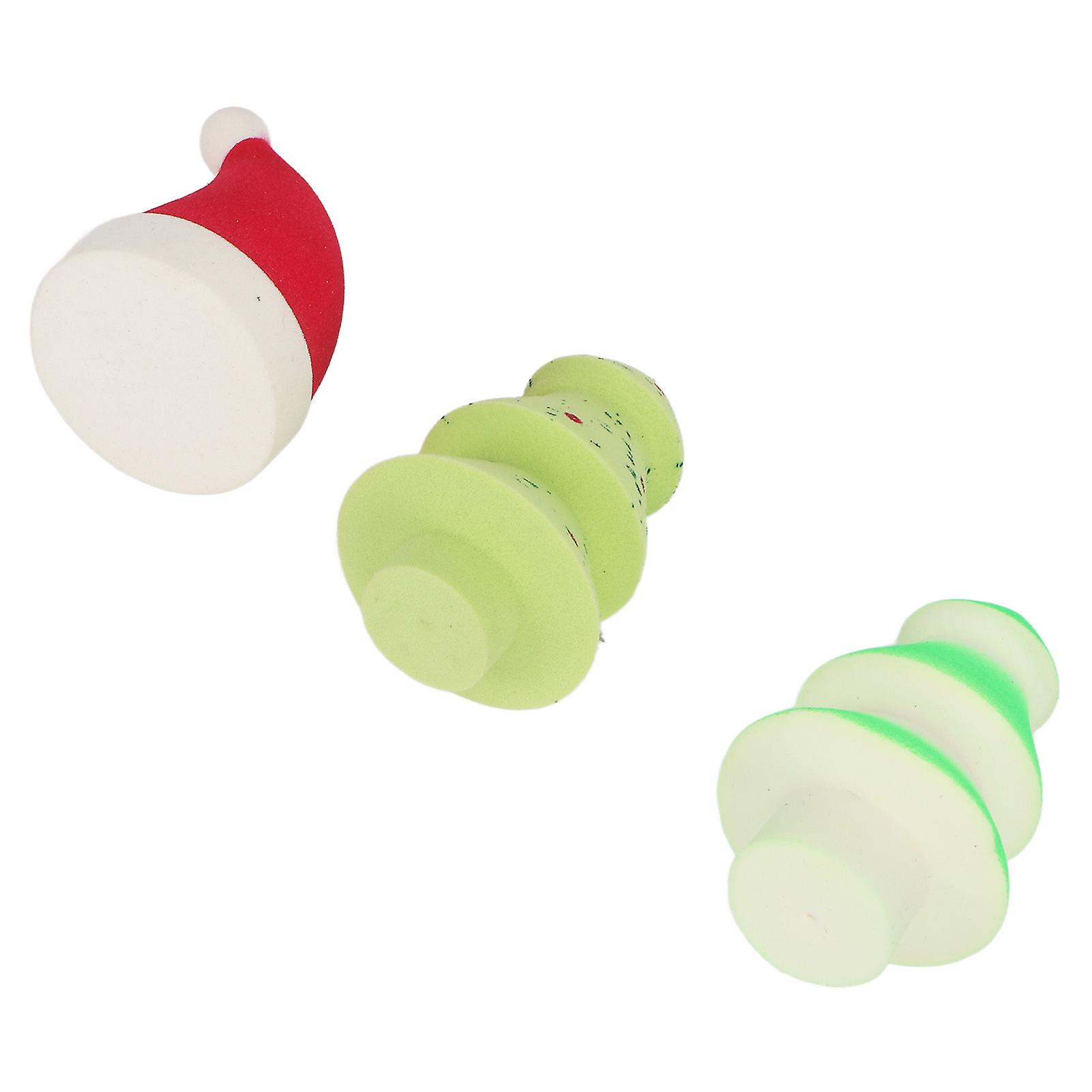 3pcs Makeup Sponge Christmas Theme High Elasticity Breathable Liquid Cream Blending Sponge