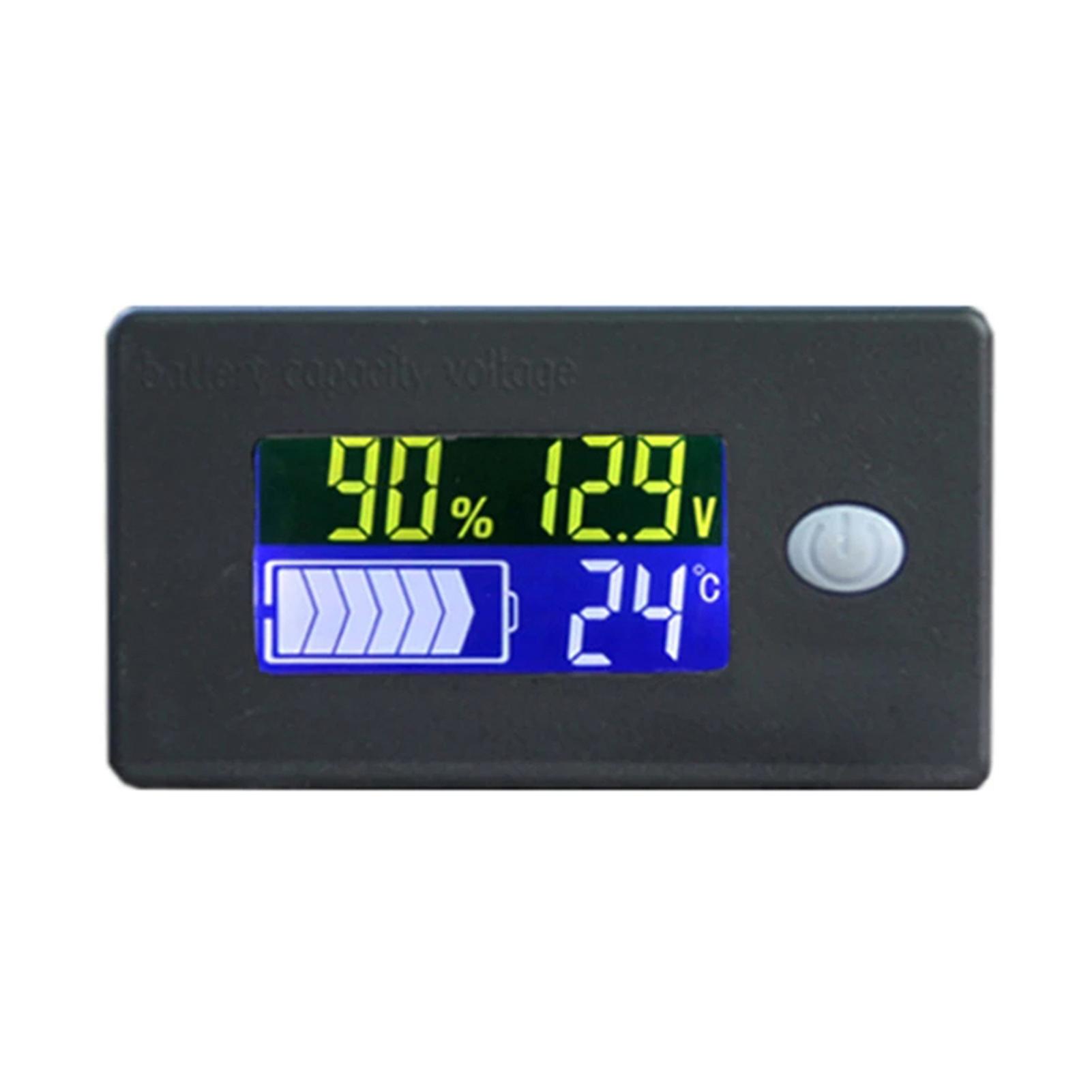 Acid Battery Capacity Indicator with LCD Display Battery Monitor for 12/24/36/48/60/72V Voltmeter