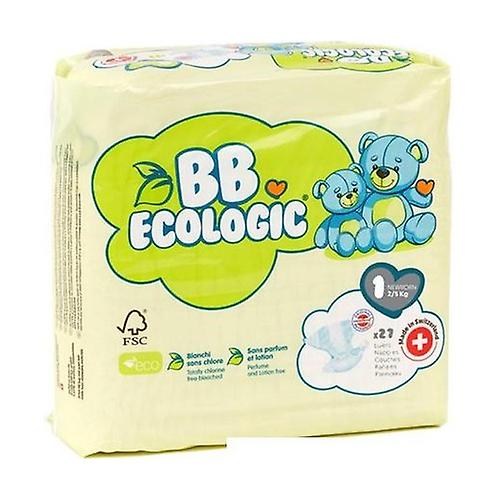 T1 New-Born Baby Diapers 2-5kg - BB Ecologic Range 27 units