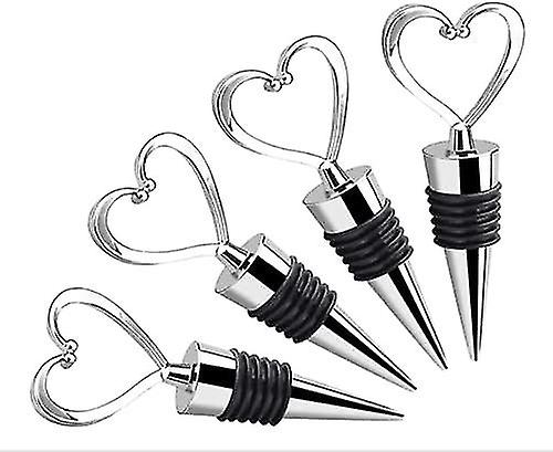 4 stuks wijnfles stoppers, fles stoppers, wijn stopper, hart wijnfles cadeau