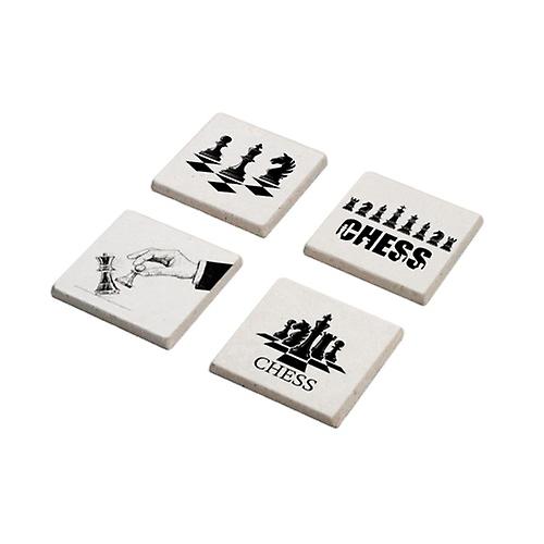 Chess Board Design Stone Coaster Set