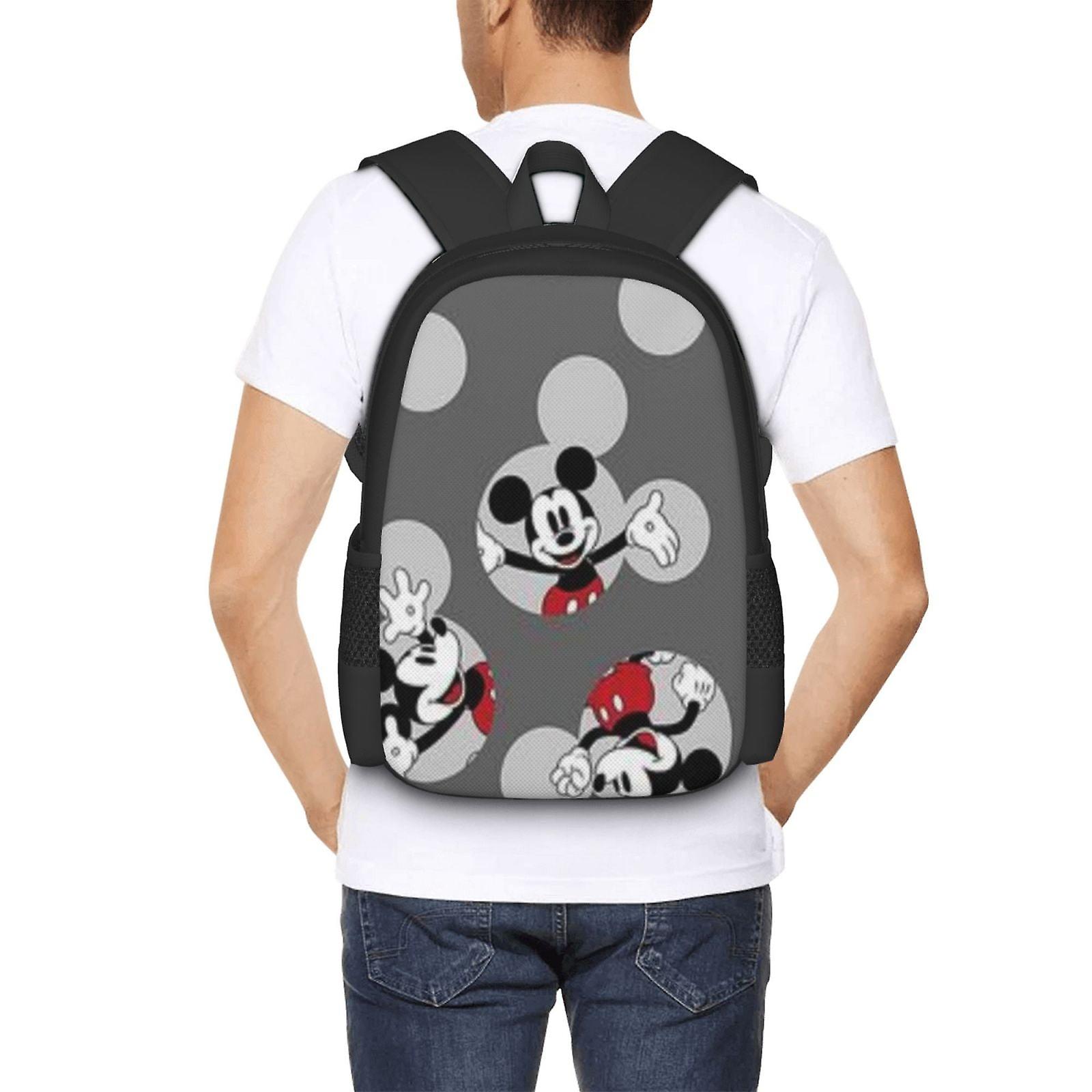 Mickey Mouse Backpack Large Capacity Laptop Bag Lightweight Adjustable Straps Casual Large Capacity