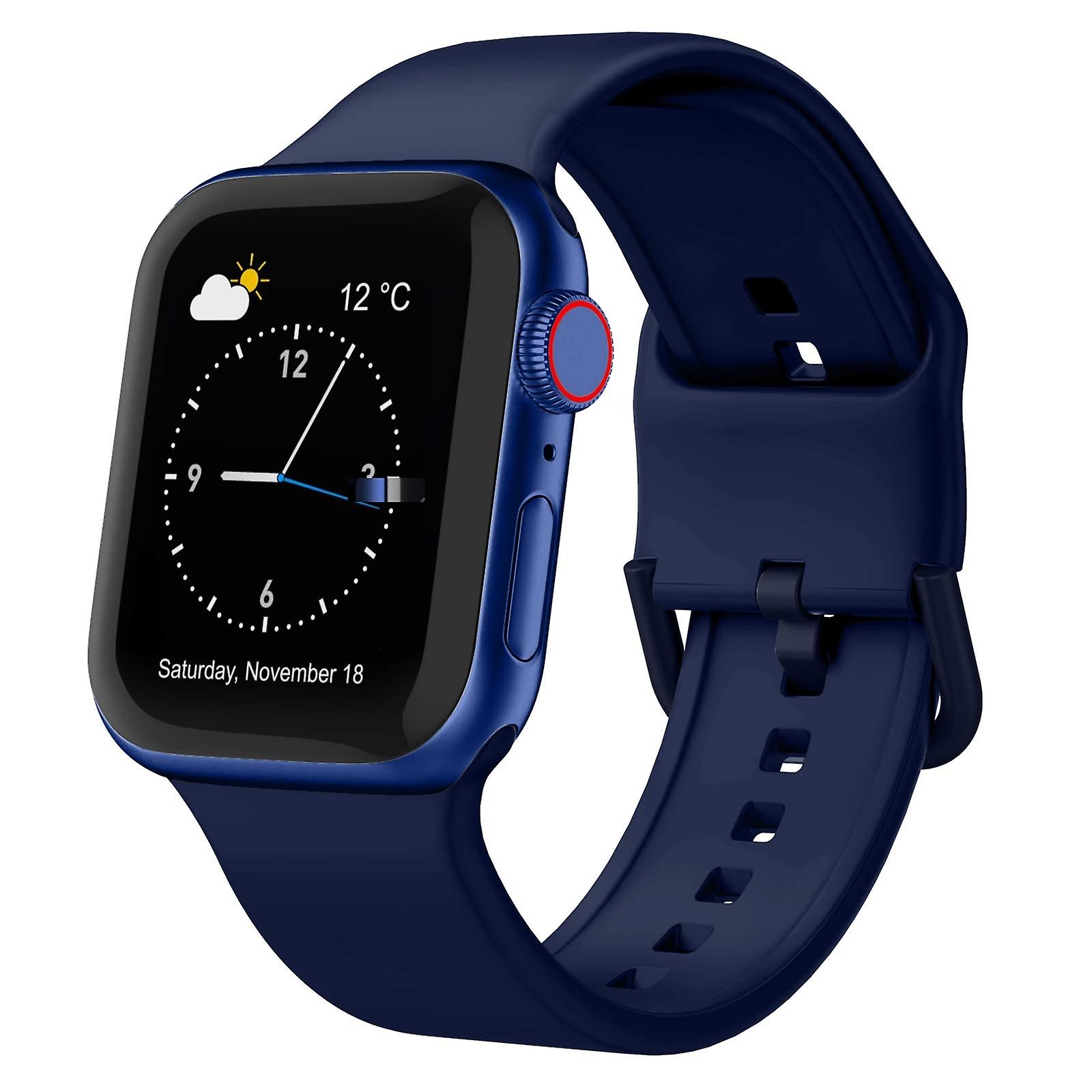 For Apple Watch Series 8 45mm Pin Buckle Silicone Watch Band