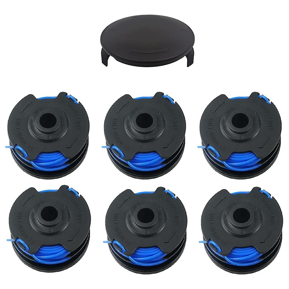 For Homelite UT41112 / UT41121 / UT41120 Lawn Mower 6 Line Spool + 1 Spool Cap, AC41RL3 DCQW