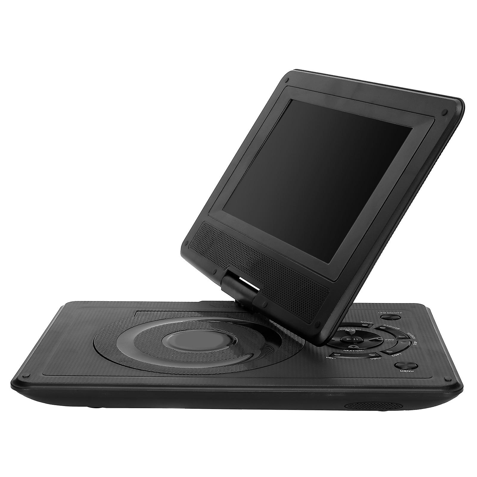 Portable HD Children's DVD Player Multifunctional Convenient Car TV Player with Remote Control and Handle 110240V(Black EU Plug)