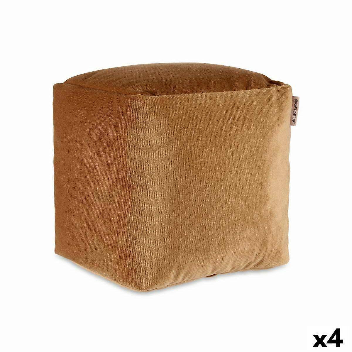 Pouf Velluto Beige 30 x 30 x 30 cm (4 unità)
