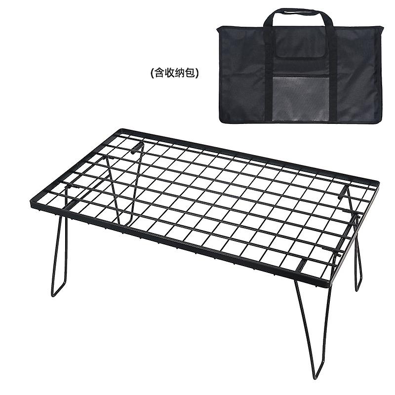 Outdoor Folding Mesh Table Bamboo Board Dining Table Camping Portable Barbecue Table Camping Tableware Drain Rack Folding Table
