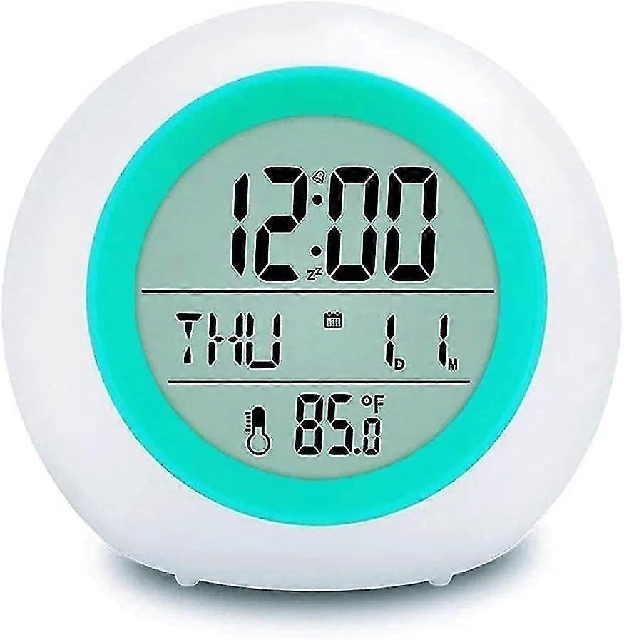 Kids Alarm Clock, LED Alarm Clock with 7 Color Changing Night Light, Kids Wake Up Digital Clock, Sno