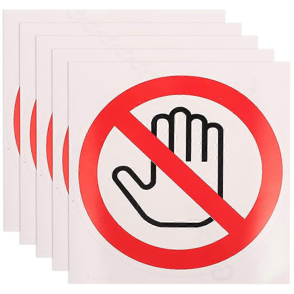 5pcs Do Not Touch Sticker Don't Touch Warning Label Sticker Not Touch Warning Sign Sticker