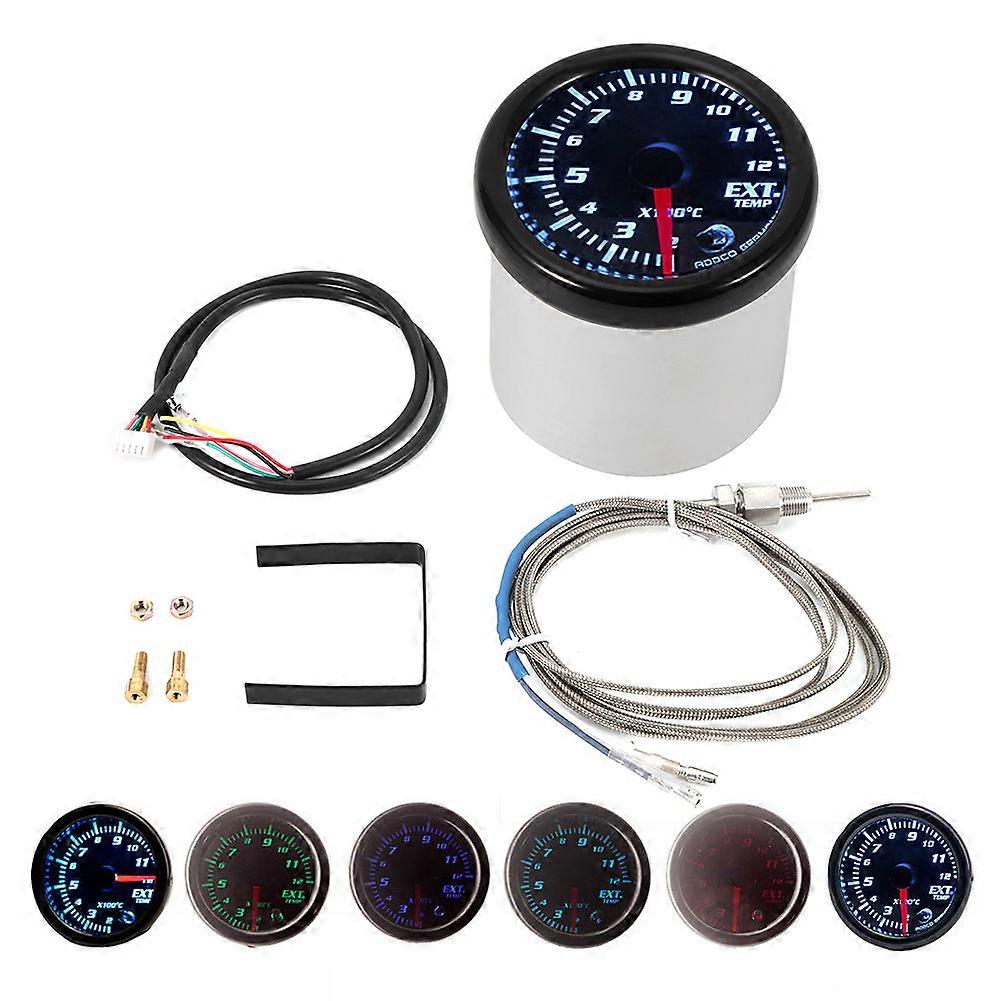LED Car Exhaust Gas Temp Gauge Ext Temp Meter EGT Sensor 52mm/2.0in